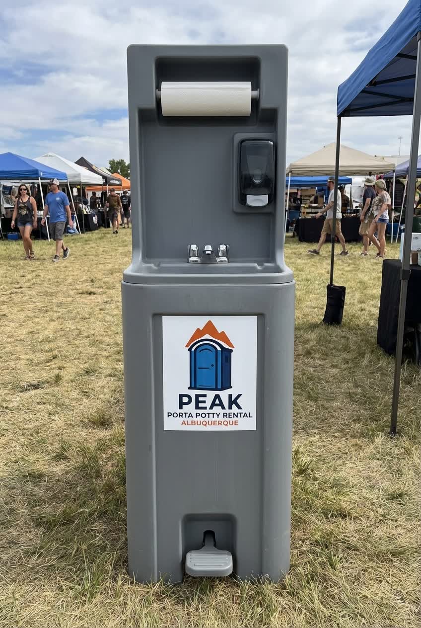 Wedding restroom trailer setup Albuquerque